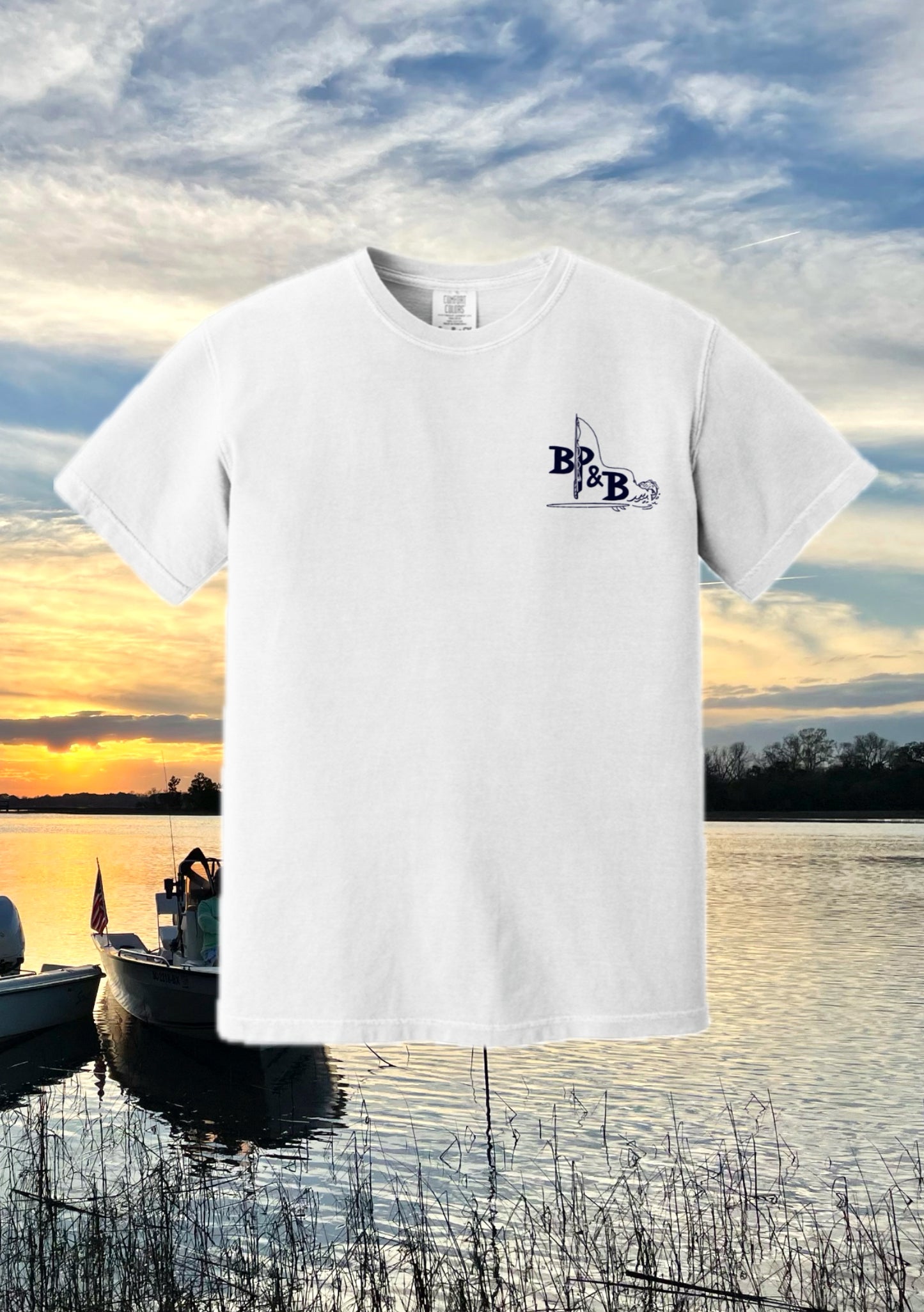 Bp&B White and Navy Logo T-Shirt