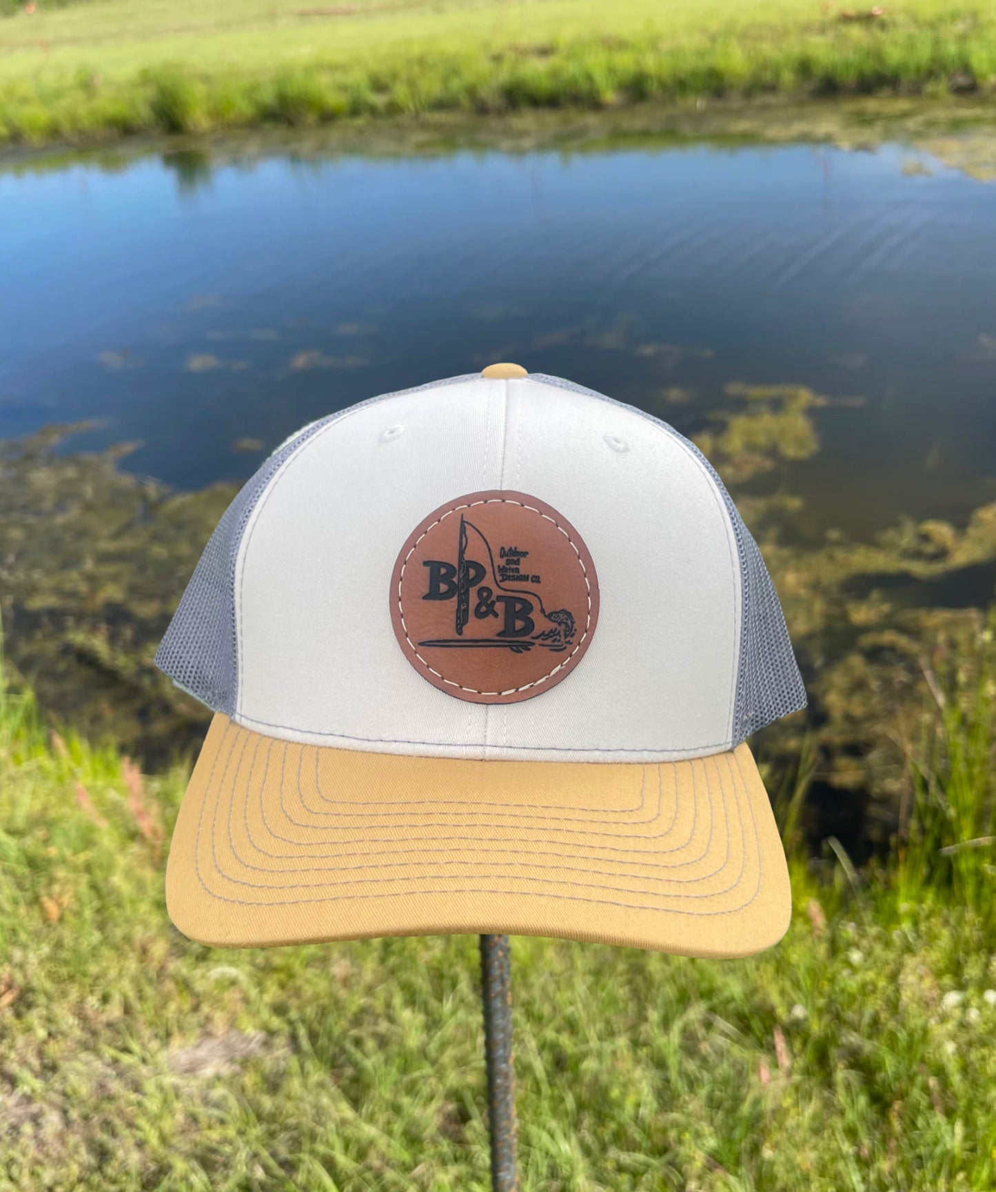 BP & B Multi-Color Leather Logo Hat