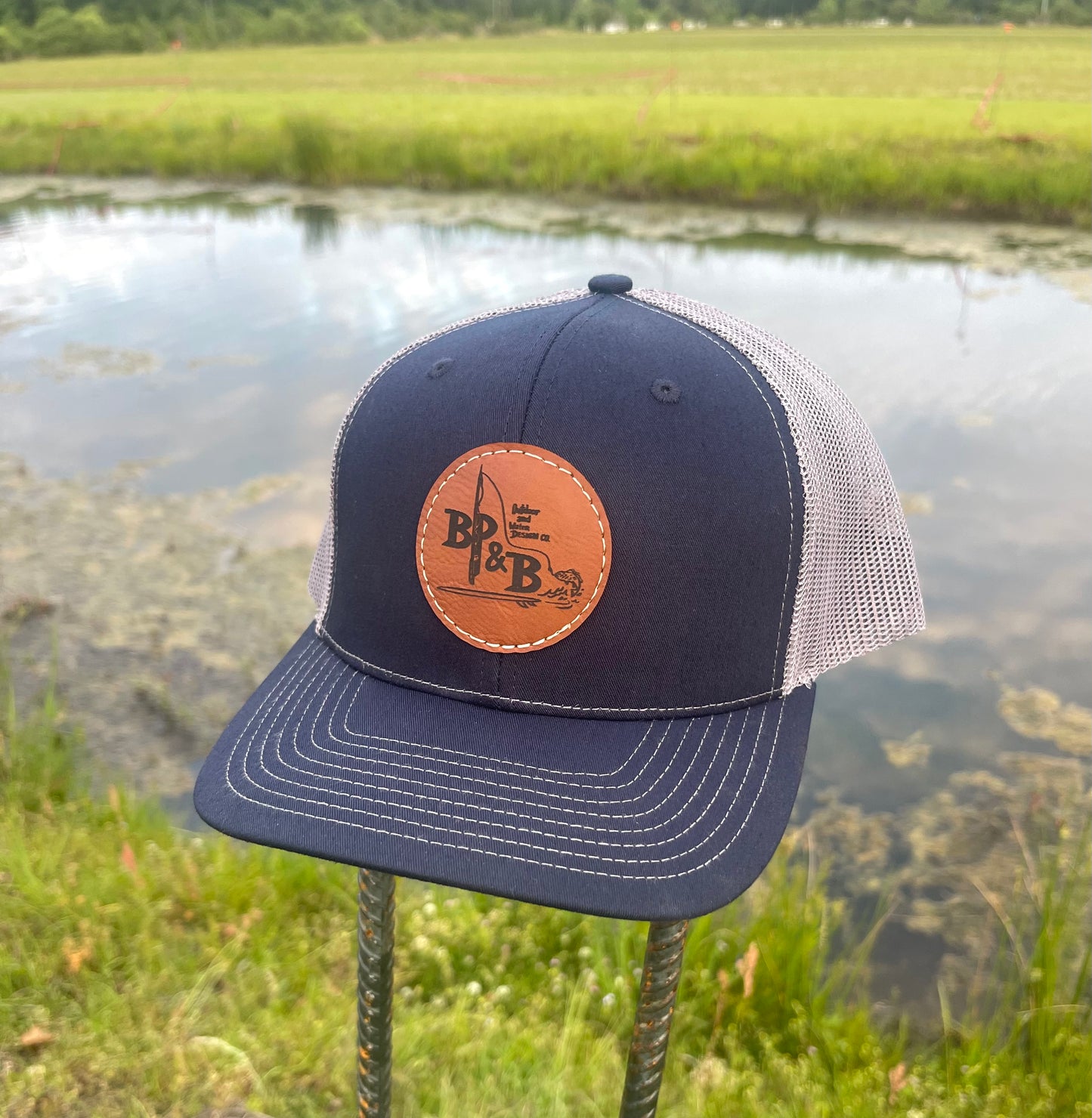 BP & B Leather Logo Hat
