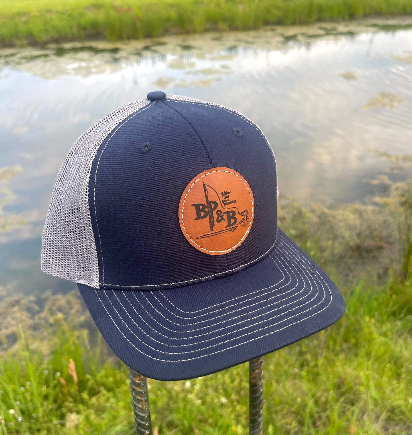 BP & B Leather Logo Hat